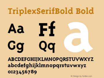 TriplexSerifBold Bold Version 1.00 Font Sample