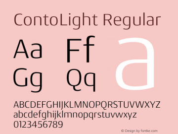 ContoLight Regular 1.001;com.myfonts.nils-types.conto.light.wfkit2.4h3t Font Sample