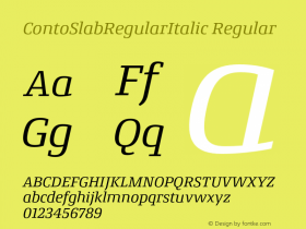 ContoSlabRegularItalic Regular 1.000;com.myfonts.easy.nils-types.conto-slab.regular-italic.wfkit2.version.4hSb图片样张