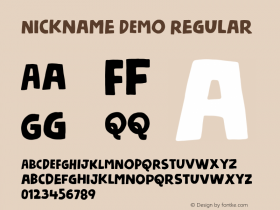 Nickname DEMO Regular Version 1.000 Font Sample