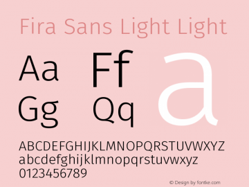 Fira Sans Light Light Version 004.203 Font Sample