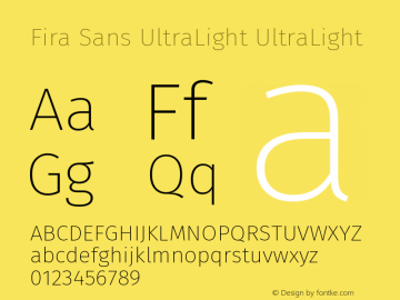 Fira Sans UltraLight UltraLight Version 004.203图片样张