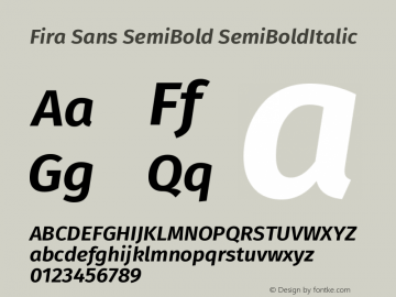 Fira Sans SemiBold SemiBoldItalic Version 004.203图片样张