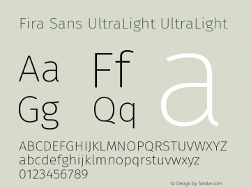 Fira Sans UltraLight UltraLight Version 004.203图片样张