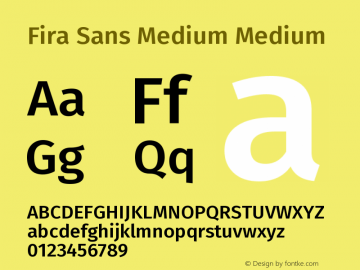 Fira Sans Medium Medium Version 004.203 Font Sample