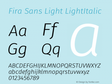 Fira Sans Light LightItalic Version 004.203图片样张