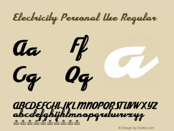 Electricity Personal Use Regular Version 001.001 Font Sample
