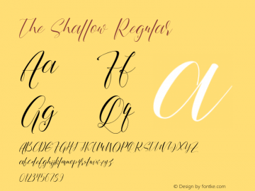 The Shallow Regular Version 1.000 Font Sample