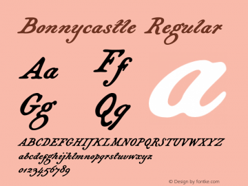 Bonnycastle Regular Version 1.000 Font Sample