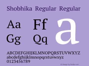 Shobhika Regular Regular Version 1.010;PS 1.000;hotconv 16.6.51;makeotf.lib2.5.65220 Font Sample