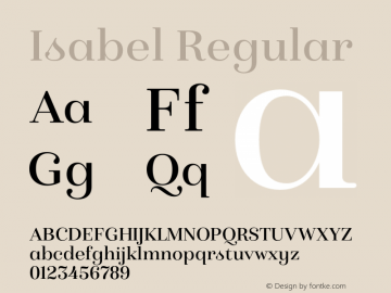 Isabel Regular Version 1.000 Font Sample