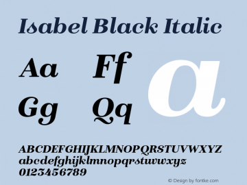 Isabel Black Italic Version 1.000图片样张