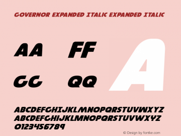 Governor Expanded Italic Expanded Italic Version 3.0; 2016图片样张
