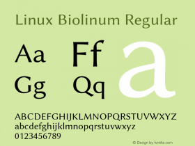 Linux Biolinum Regular Version 1.1.8 ; ttfautohint (v0.9) Font Sample