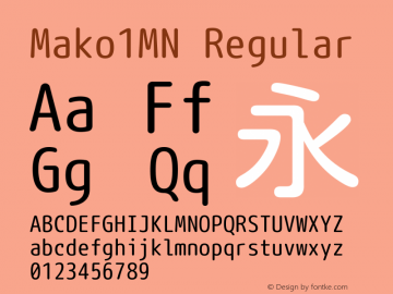 Mako1MN Regular Version 1.050-20161114 Font Sample