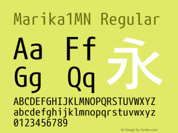 Marika1MN Regular Version 1.050-20161114 Font Sample