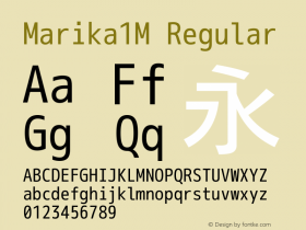 Marika1M Regular Version 1.050-20161114 Font Sample