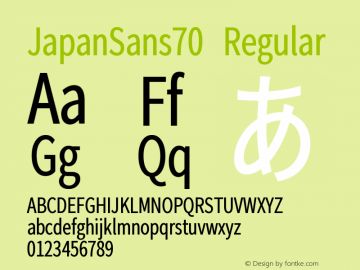 JapanSans70 Regular Version 1.00 Font Sample