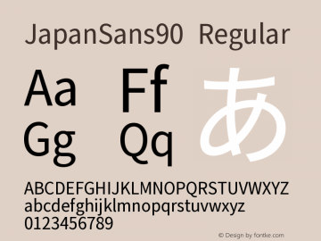 JapanSans90 Regular Version 1.00 Font Sample