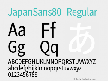 JapanSans80 Regular Version 1.00 Font Sample