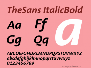 TheSans ItalicBold Version 1.00 Font Sample