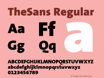 TheSans Regular Version 1.00 Font Sample