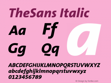 TheSans Italic Version 1.00图片样张