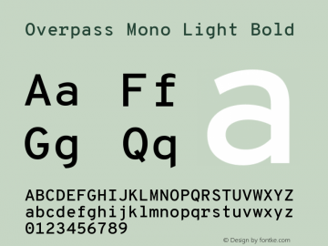 Overpass Mono Light Bold Version 1.000;DELV;Overpass图片样张