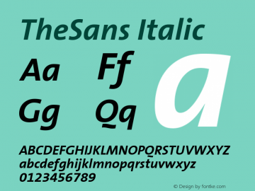 TheSans Italic Version 001.000图片样张