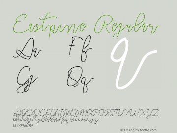 Eastpine Regular Unknown Font Sample