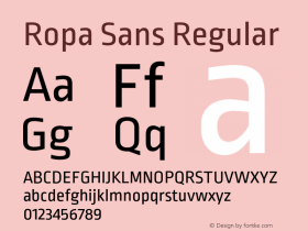 Ropa Sans Regular Version 1.003;PS 001.003;hotconv 1.0.70;makeotf.lib2.5.58329图片样张