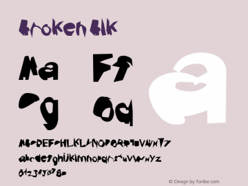 Broken Blk Version 0.02 Font Sample