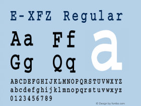 E-XFZ Regular 1995:1.00 Font Sample