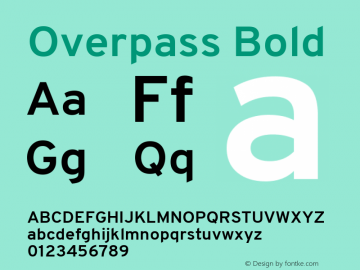 Overpass Bold Version 3.000;DELV;Overpass Font Sample