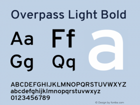 Overpass Light Bold Version 3.000;DELV;Overpass Font Sample