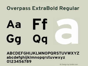 Overpass ExtraBold Regular Version 3.000;DELV;Overpass图片样张