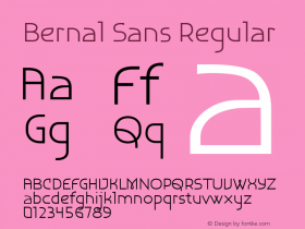 Bernal Sans Regular Version 1.000 Font Sample