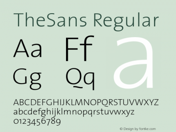 TheSans Regular Version 1.0 Font Sample