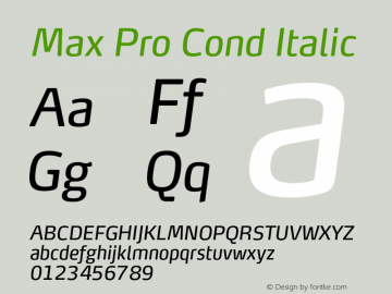Max Pro Cond Italic Version 7.504; 2014; Build 1021;图片样张