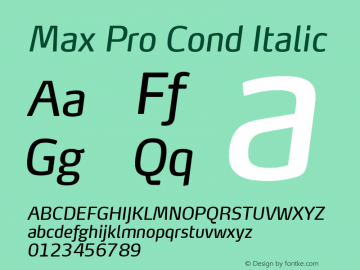 Max Pro Cond Italic Version 7.504; 2014; Build 1021;图片样张