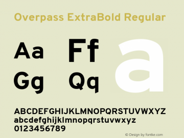 Overpass ExtraBold Regular Version 3.000;DELV;Overpass图片样张