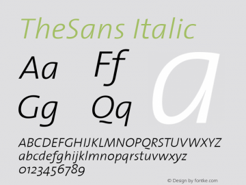 TheSans Italic Version 1.0图片样张