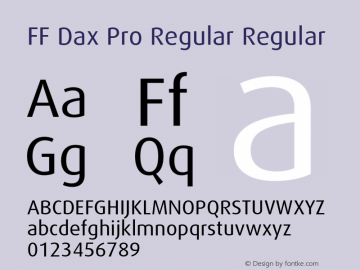 FF Dax Pro Regular Regular Version 7.504; 2009; Build 1021;com.myfonts.easy.fontfont.ff-dax.pro-regular.wfkit2.version.4gg8 Font Sample