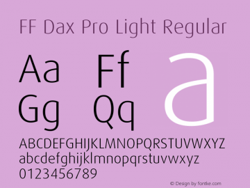 FF Dax Pro Light Regular Version 7.504; 2009; Build 1021;com.myfonts.easy.fontfont.ff-dax.pro-light.wfkit2.version.4gPU Font Sample