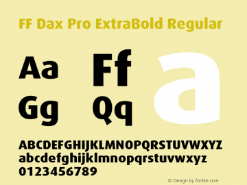 FF Dax Pro ExtraBold Regular Version 7.504; 2009; Build 1021;com.myfonts.easy.fontfont.ff-dax.pro-extra-bold.wfkit2.version.4gs7 Font Sample