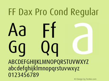 FF Dax Pro Cond Regular Version 7.504; 2009; Build 1021;com.myfonts.easy.fontfont.ff-dax.pro-cond-regular.wfkit2.version.4g9U图片样张