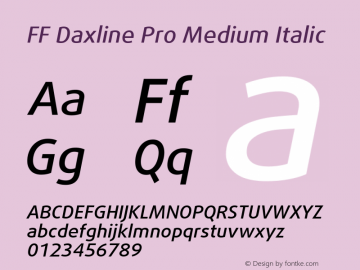 FF Daxline Pro Medium Italic Version 7.504; 2010; Build 1021;com.myfonts.easy.fontfont.daxline.pro-medium-italic.wfkit2.version.4gtM图片样张