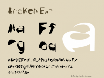 Broken Ext Version 0.02 Font Sample