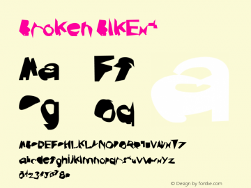 Broken BlkExt Version 0.02 Font Sample