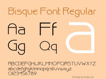 Bisque Font Regular 001.000 Font Sample